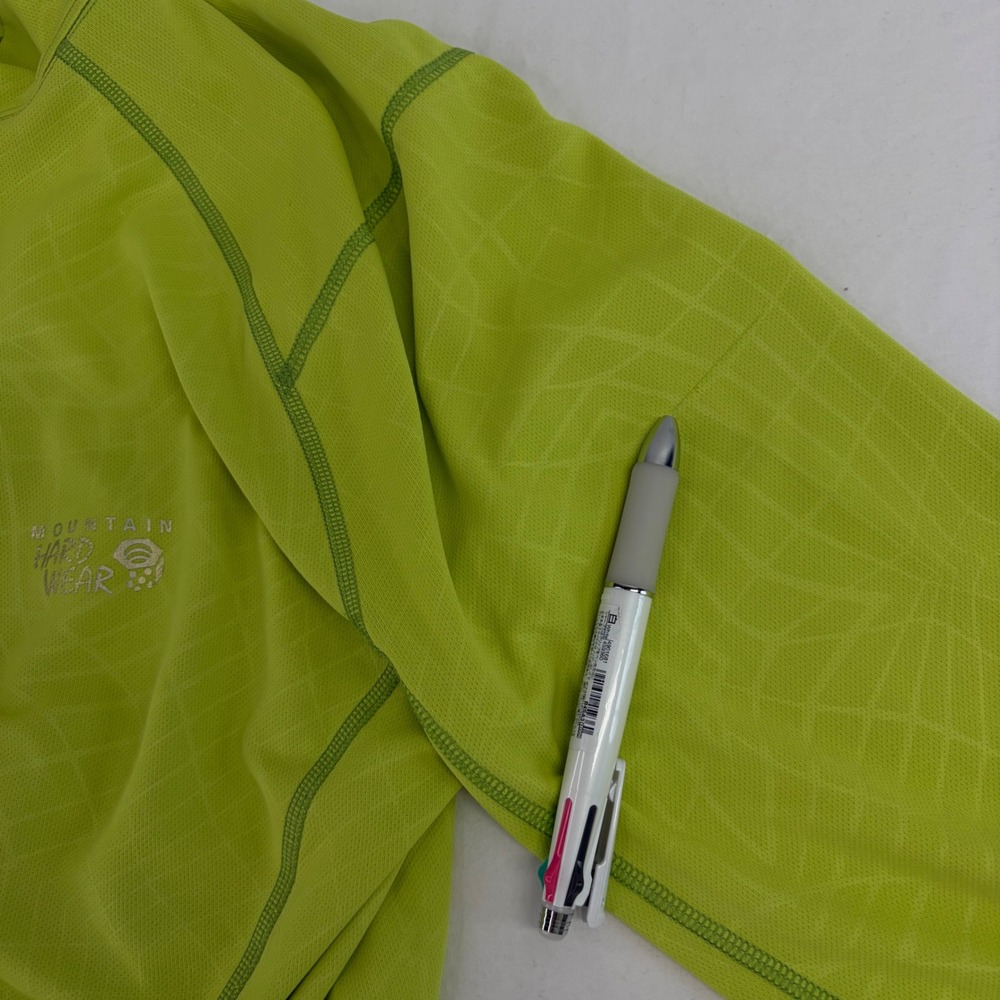 Mountain Hardwear Quarter Zip Pullover Womens XL Lime Green Performance Hiking - Picture 11 of 13